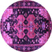 Round Persian Purple Traditional Rug, tr568pur