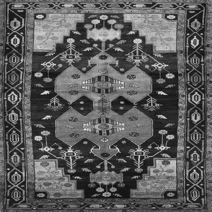 Round Machine Washable Persian Gray Traditional Rug, wshtr568gry