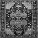 Round Machine Washable Persian Gray Traditional Rug, wshtr568gry