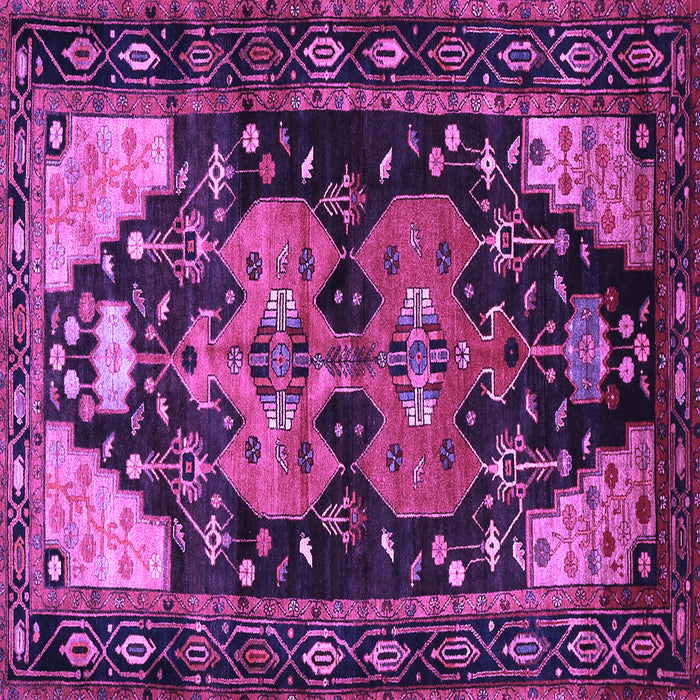 Square Machine Washable Persian Purple Traditional Area Rugs, wshtr568pur