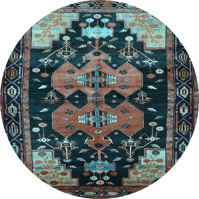 Round Persian Light Blue Traditional Rug, tr568lblu