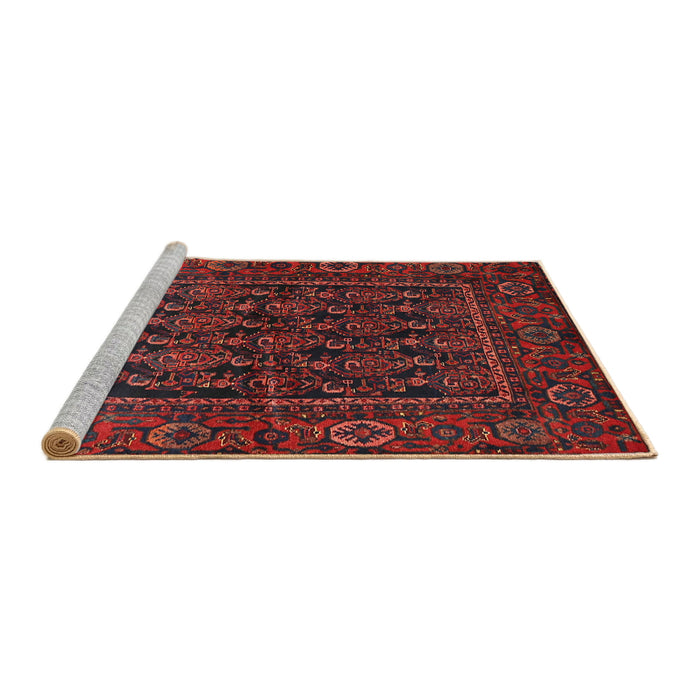 Sideview of Machine Washable Traditional Sepia Brown Rug, wshtr569