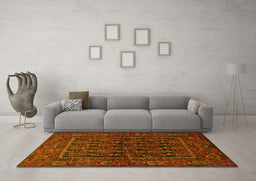 Machine Washable Persian Yellow Traditional Rug in a Living Room, wshtr569yw