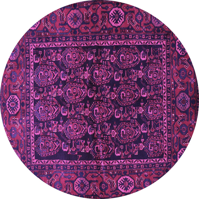 Round Persian Purple Traditional Rug, tr569pur