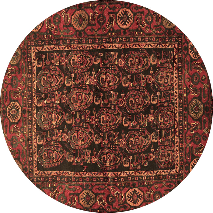 Round Machine Washable Persian Brown Traditional Rug, wshtr569brn