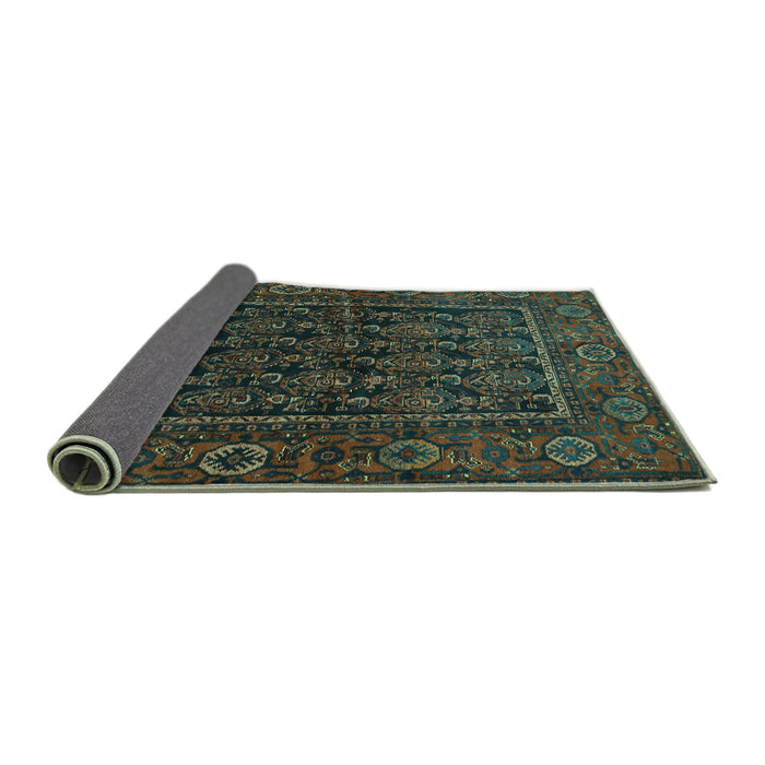 Sideview of Persian Turquoise Traditional Rug, tr569turq