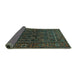 Sideview of Persian Turquoise Traditional Rug, tr569turq