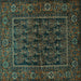 Square Persian Turquoise Traditional Rug, tr569turq