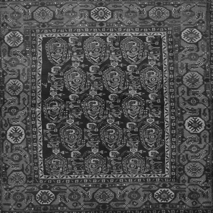 Round Machine Washable Persian Gray Traditional Rug, wshtr569gry