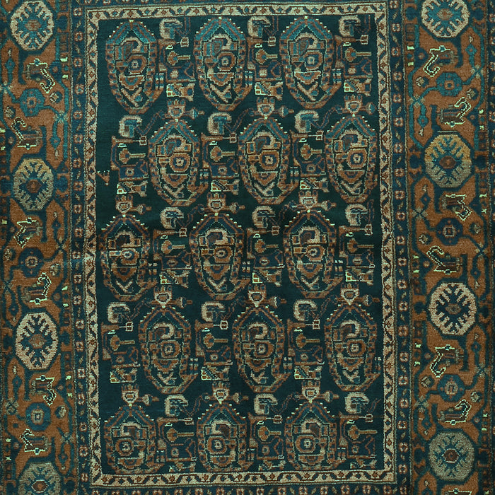 Machine Washable Persian Turquoise Traditional Area Rugs, wshtr569turq
