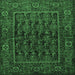 Square Machine Washable Persian Emerald Green Traditional Area Rugs, wshtr569emgrn