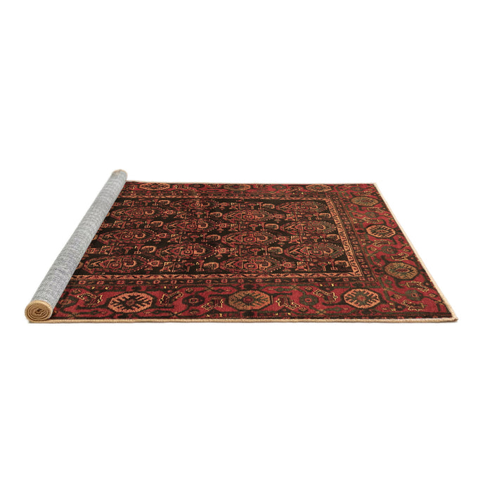 Sideview of Machine Washable Persian Brown Traditional Rug, wshtr569brn