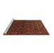 Sideview of Machine Washable Persian Brown Traditional Rug, wshtr569brn