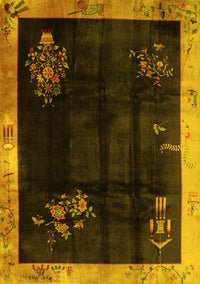 Oriental Yellow Asian Inspired Rug, tr56yw