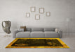 Machine Washable Oriental Yellow Asian Inspired Rug in a Living Room, wshtr56yw