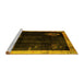 Sideview of Machine Washable Oriental Yellow Asian Inspired Rug, wshtr56yw