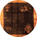 Square Oriental Orange Asian Inspired Rug, tr56org