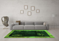 Machine Washable Oriental Green Asian Inspired Rug, wshtr56grn