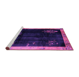 Sideview of Machine Washable Oriental Purple Asian Inspired Area Rugs, wshtr56pur