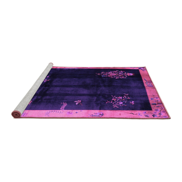 Sideview of Machine Washable Oriental Purple Asian Inspired Area Rugs, wshtr56pur