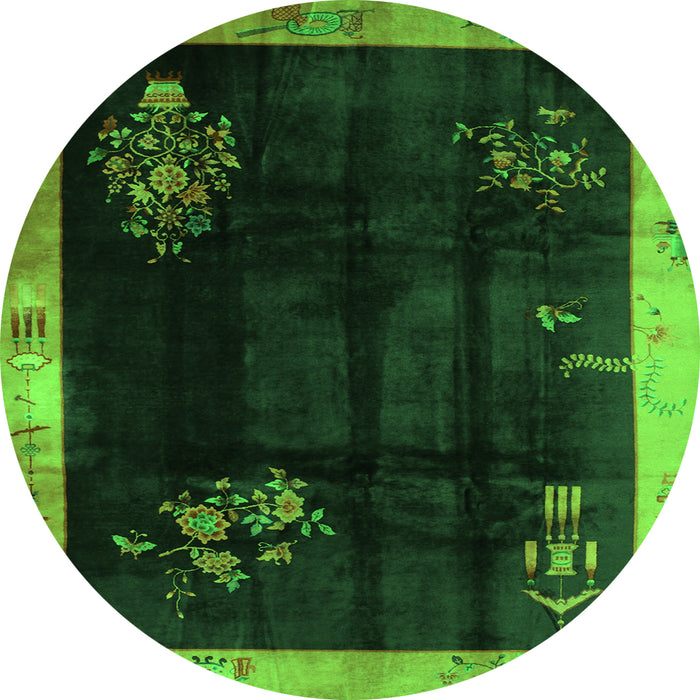 Machine Washable Oriental Green Asian Inspired Area Rugs, wshtr56grn