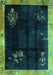 Machine Washable Oriental Turquoise Asian Inspired Area Rugs, wshtr56turq