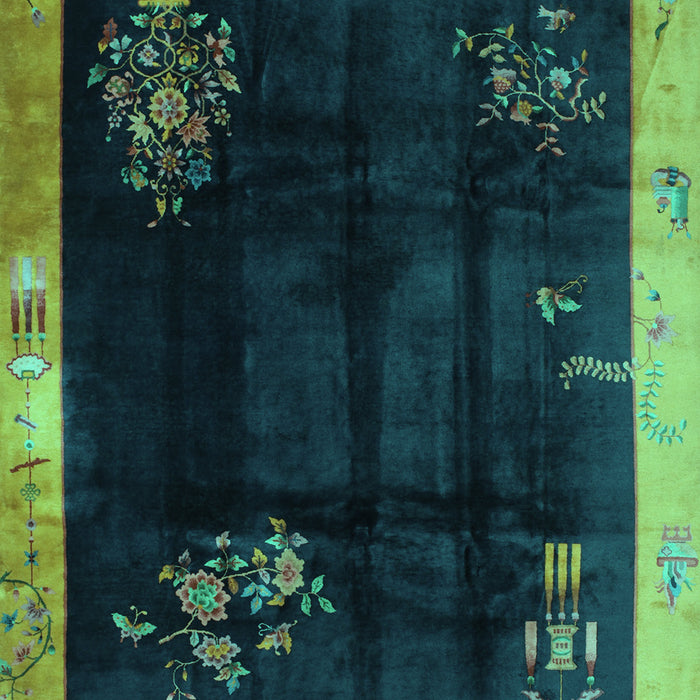 Machine Washable Oriental Turquoise Asian Inspired Area Rugs, wshtr56turq