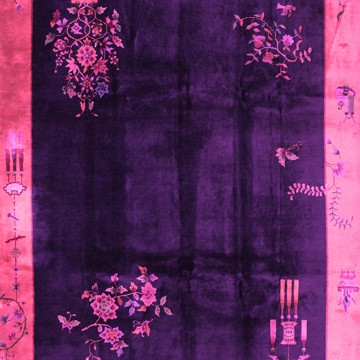 Machine Washable Oriental Pink Asian Inspired Rug, wshtr56pnk