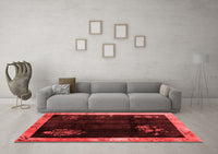 Machine Washable Oriental Red Asian Inspired Rug, wshtr56red
