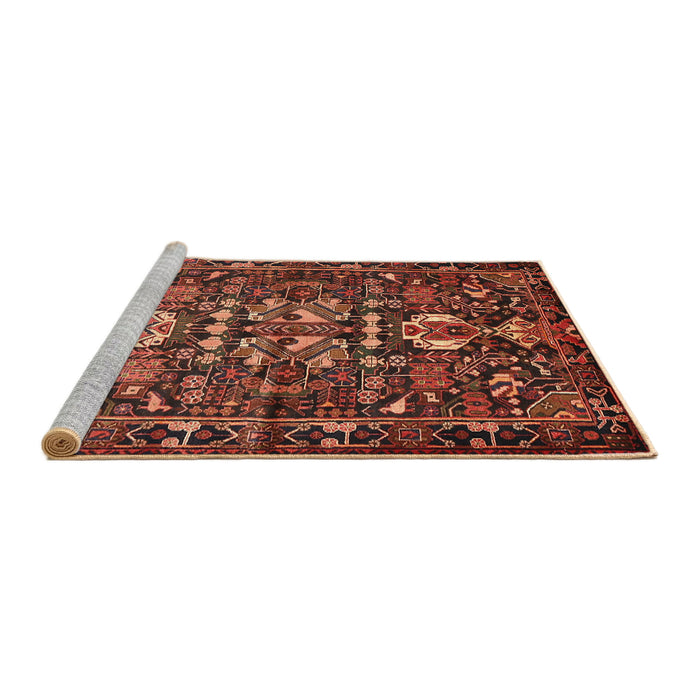 Sideview of Machine Washable Traditional Saffron Red Rug, wshtr570
