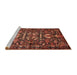 Sideview of Machine Washable Traditional Saffron Red Rug, wshtr570