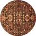 Round Machine Washable Animal Brown Traditional Rug, wshtr570brn