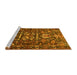 Sideview of Machine Washable Animal Yellow Traditional Rug, wshtr570yw