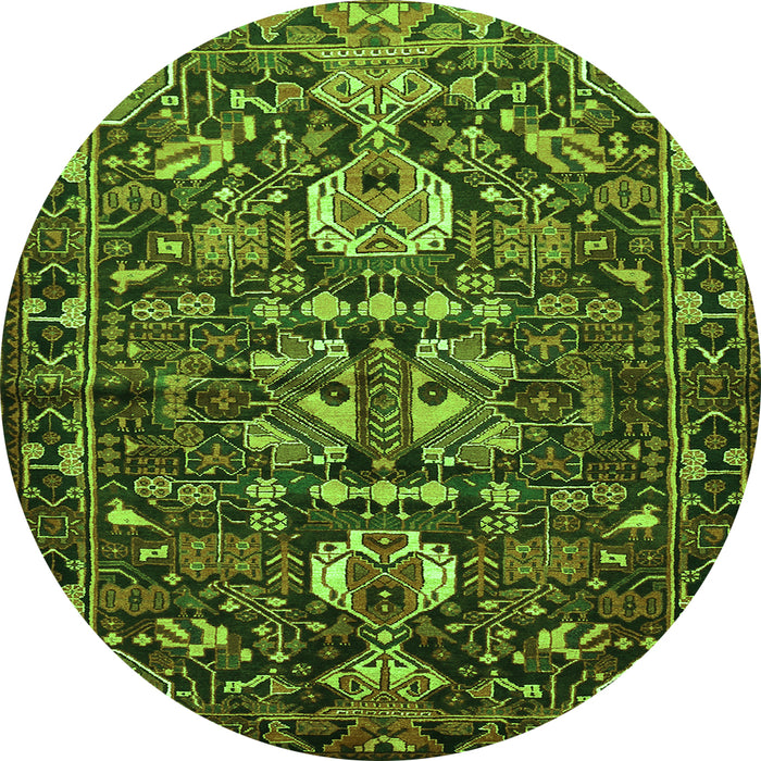 Square Animal Green Traditional Rug, tr570grn