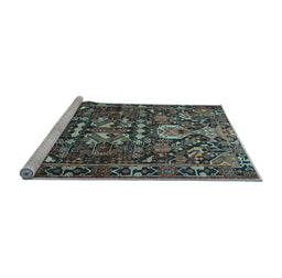 Sideview of Machine Washable Animal Light Blue Traditional Rug, wshtr570lblu