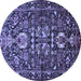 Round Animal Blue Traditional Rug, tr570blu