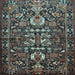 Square Animal Light Blue Traditional Rug, tr570lblu