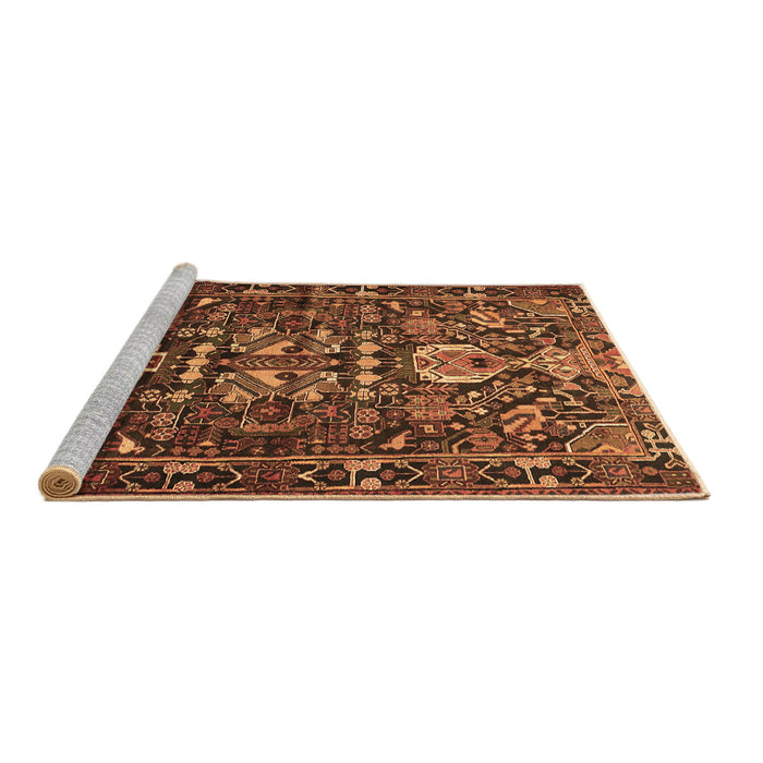 Sideview of Machine Washable Animal Brown Traditional Rug, wshtr570brn