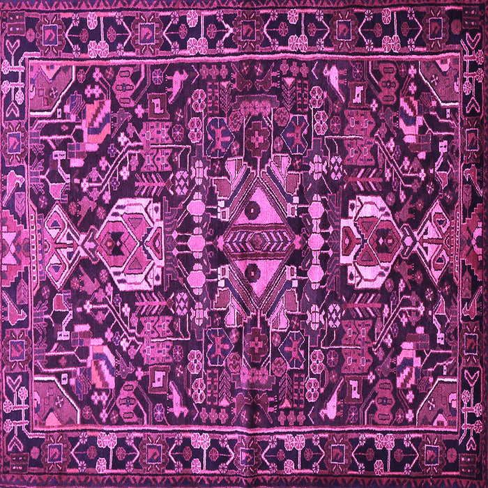 Square Machine Washable Animal Purple Traditional Area Rugs, wshtr570pur