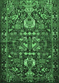 Animal Emerald Green Traditional Rug, tr570emgrn