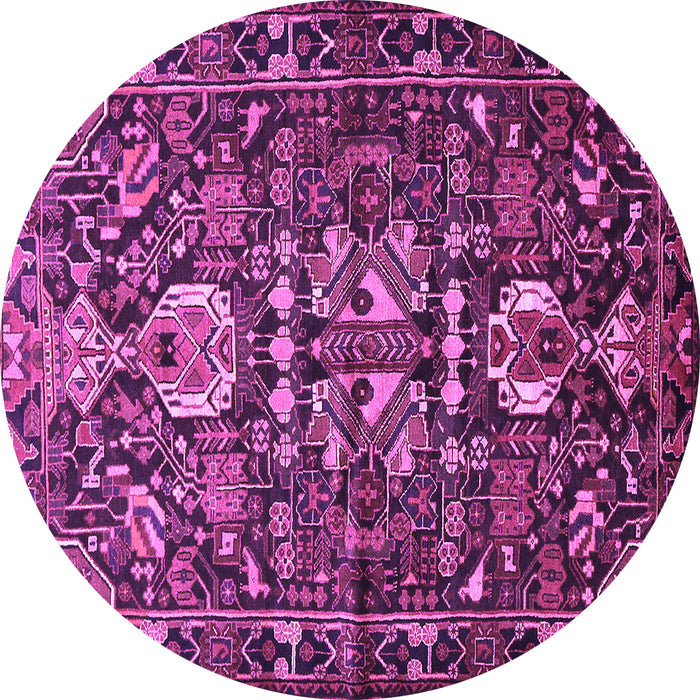 Round Machine Washable Animal Purple Traditional Area Rugs, wshtr570pur