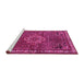 Sideview of Machine Washable Persian Pink Traditional Rug, wshtr571pnk
