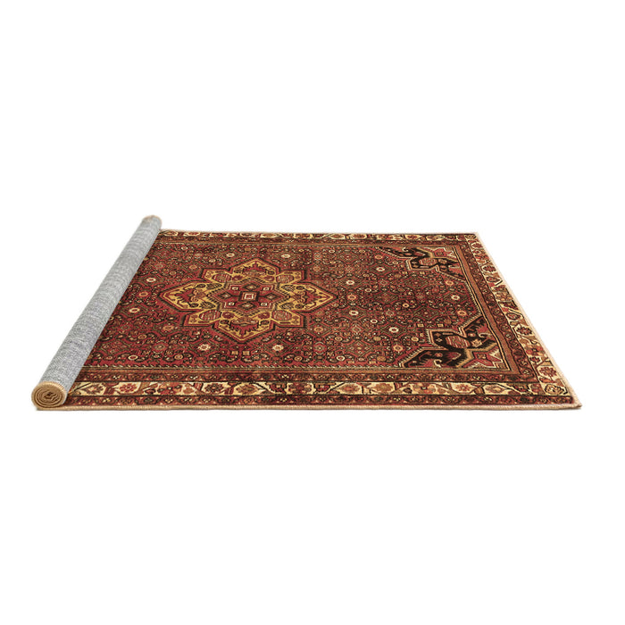 Sideview of Machine Washable Persian Brown Traditional Rug, wshtr571brn