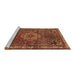 Sideview of Machine Washable Persian Brown Traditional Rug, wshtr571brn
