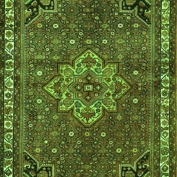 Serging Thickness of Machine Washable Persian Green Traditional Area Rugs, wshtr571grn