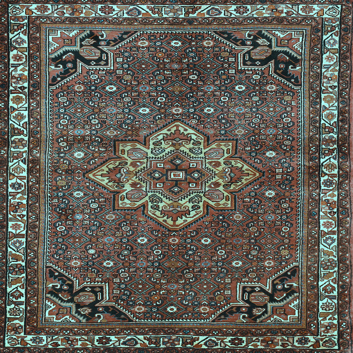 Square Machine Washable Persian Light Blue Traditional Rug, wshtr571lblu