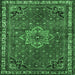 Square Machine Washable Persian Emerald Green Traditional Area Rugs, wshtr571emgrn