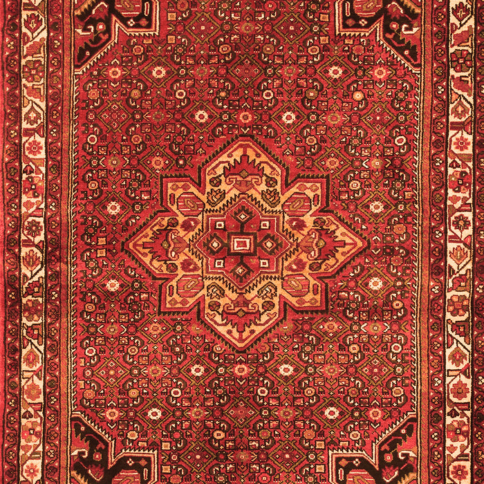Serging Thickness of Machine Washable Persian Orange Traditional Area Rugs, wshtr571org