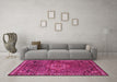 Machine Washable Persian Pink Traditional Rug in a Living Room, wshtr571pnk