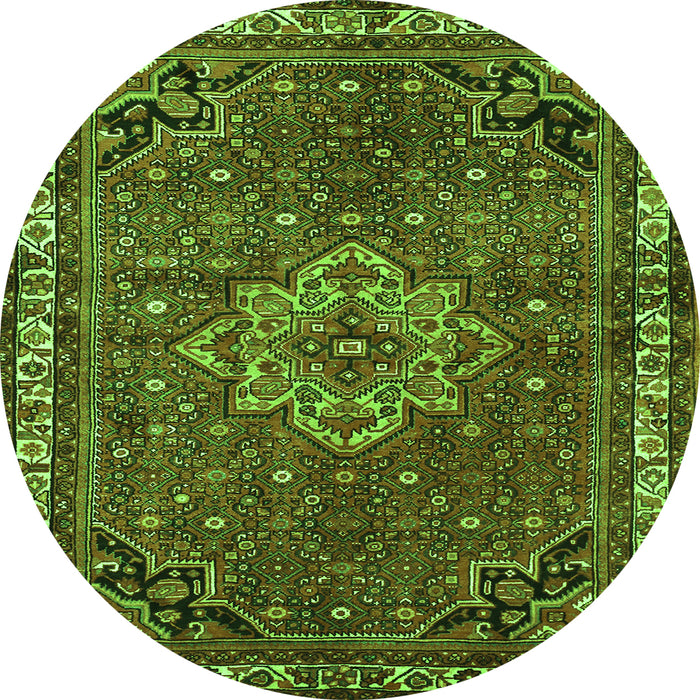 Square Persian Green Traditional Rug, tr571grn